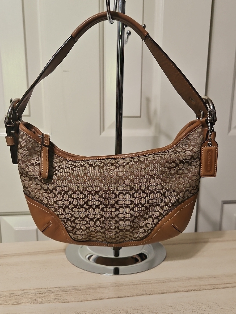 Coach EUC Soho Micro Cs Tan Signature Jacquard Shoulder Bag